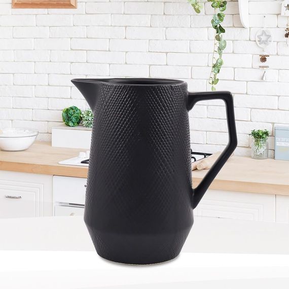 Глечик керамічний Maestro Black MR-20001-55, 1 л, для води, молока, напоїв | Зображення 1
