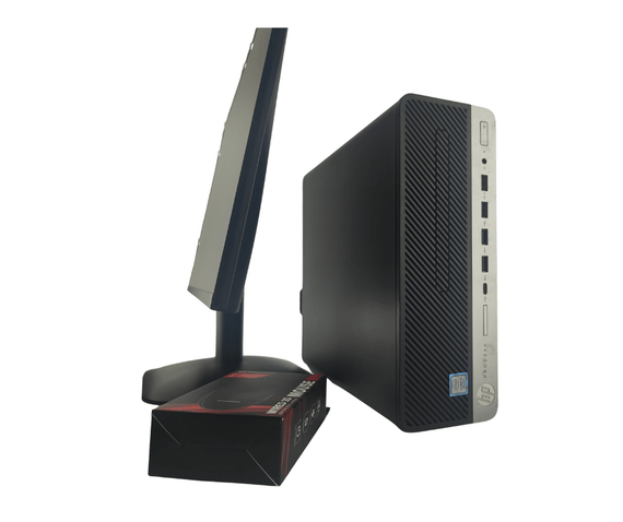 Комплект ПК: комп'ютер HP ProDesk 600 G5 SFF / Intel Core i5-8400 (6 ядер по 2.8 - 4.0 GHz) / 16 GB DDR4 / 240 GB SSD / Intel UHD Graphics 630 + Новий монітор AOC 24B31H/24" (1920x1080) IPS / Кабелі б/в + Подарунок Дротова клавіатура + мишка | Зображення 2