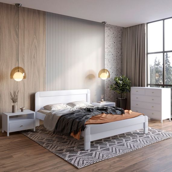 Полуторне дерев&#039;яне ліжко Mebigrand Тоскана Сіро-блакитний (S2010R80B) 120х200 см (MBG-3655)