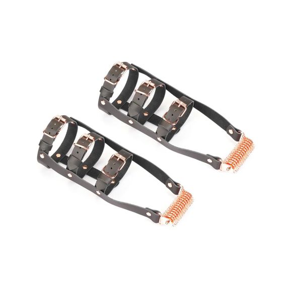 Шкіряна портупея для гомілкостопу зі шпорамиLiebe Seele Leather High Heel Ankle Harness Rose Gold Sex Aura