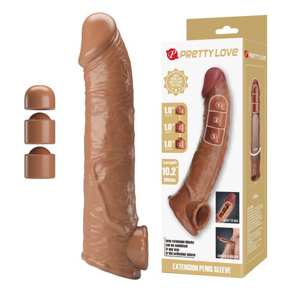 Подовжуюча насадка Pretty Love - Silas Penis Sleeve Brown, BI-026279-1 Sex Aura