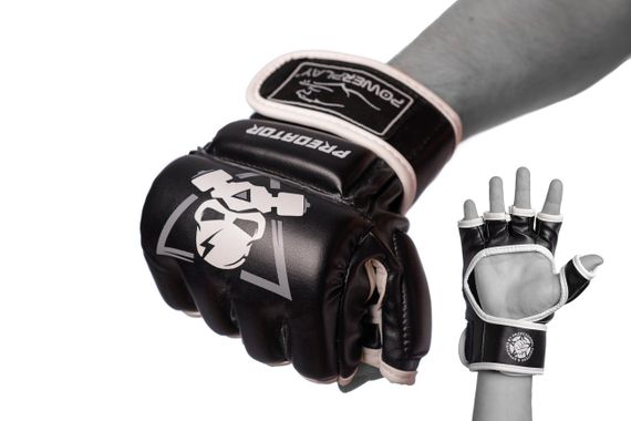 Рукавиці для MMA PowerPlay 3056 А Чорно-Білі XL