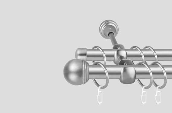 Карниз для штор дворядний металевий 19 мм, Тоди Макс (комплект) Сатин 240 див.