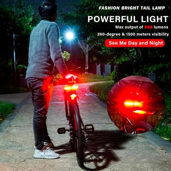 Стоп на велосипед LED USB XA-817, Повороти стоп-сигнал для велосипеда, Світловідбивач на вело KV-16 | Зображення 3