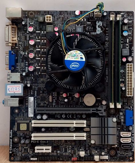 Комплект: материнская плата Elitegroup B75H2-M3 (rev 1.0) / LGA1155 / Intel Core i3-3240 (2 (4) ядра по 3.4 GHz) / 8 GB DDR3 / Intel HD Graphics 2500 + Кулер б/у | Зображення 4