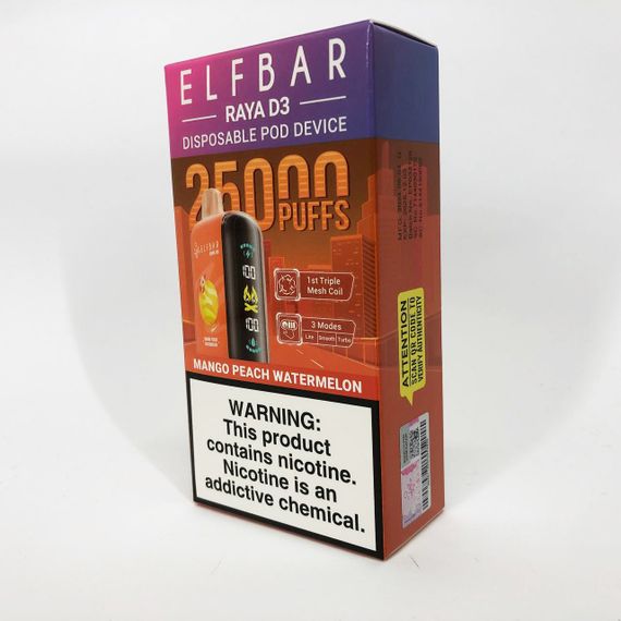 Elf Bar Raya D3 25000 смак Манго Персик Кавун (Mango Peach Watermelon) | Зображення 2