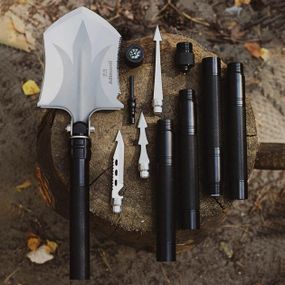 Многофункциональная туристическая сапёрная лопата Adimanti HK002 11-в-1 складная с чехлом PU-39