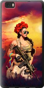 Чехол на Huawei Ascend P8 Lite Украинка с оружием "5316u-126-17620"
