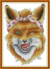Набір для вишивання за нанесеною на канву схемою "Sly Fox". AIDA 14CT printed, 19*28 см