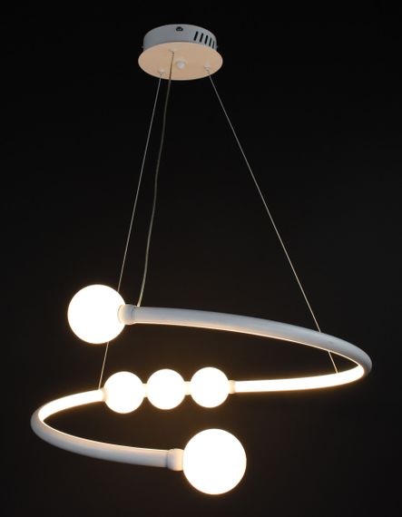 Люстра світлодіодна підвісна LED світильник для квартири на стелю лед 27563 Білий 25-90х60х60 см. | Зображення 4