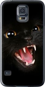 Чехол на Samsung Galaxy S5 Duos SM G900FD Чёрная кошка "932u-62-17620"