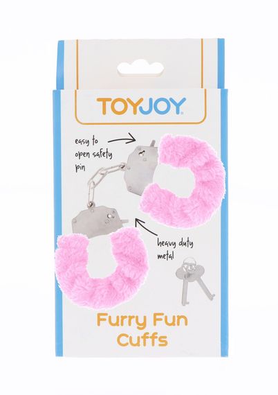 Наручники рожеві з хутром Toy Joy Furry fan cuffs | Зображення 4