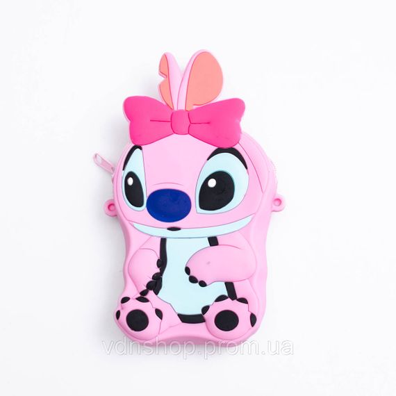 Дитяча силіконова сумка Стіч 13×9×2,5 (см) через плече Рожева HP-55-5P | Зображення 1