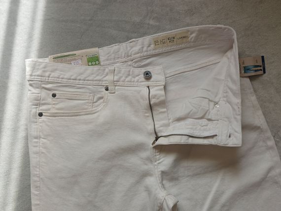 Чоловічі білі завужені джинси Livergy 34/32 | Зображення 1