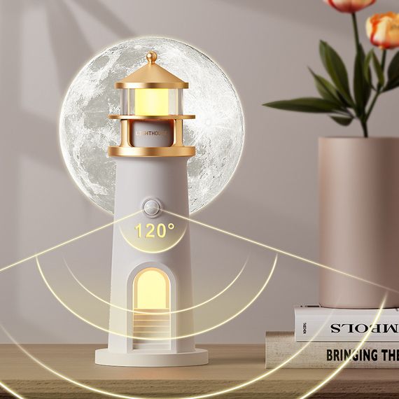 Ночник маяк с проекцией луны  LightHouse проектор луны с аккумулятором | Зображення 5