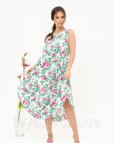 Платье для женщин цвет белый/розовый размер XL FI_007683