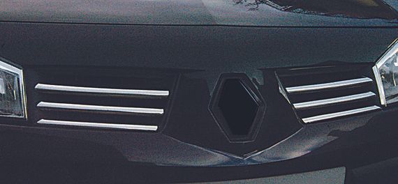 Накладки на решітку (модель 2004-2006, 6 шт, нерж) Carmos - Турецька сталь для Renault Megane II рр | Зображення 1