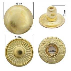 Застібка Альфа 15 мм Золото 30 шт (213657)