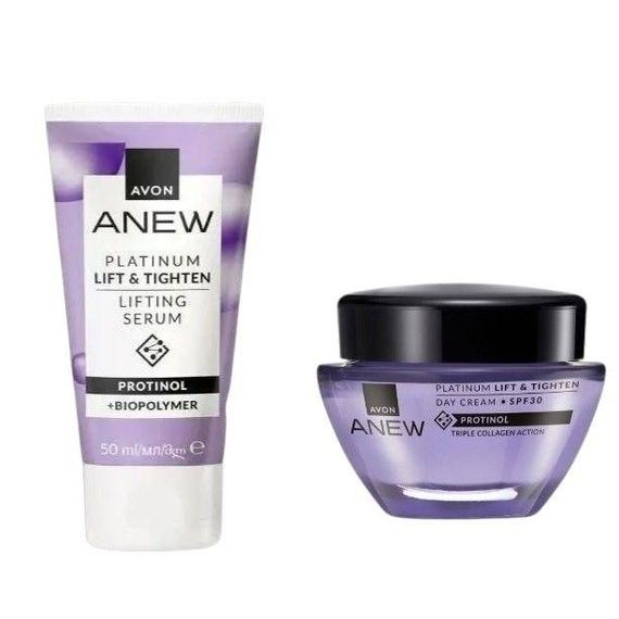 Название товара: Набор Avon Anew Platinum Lift & Tighten – лифтинг-сыворотка 50 мл + дневной крем SPF30 50 мл
