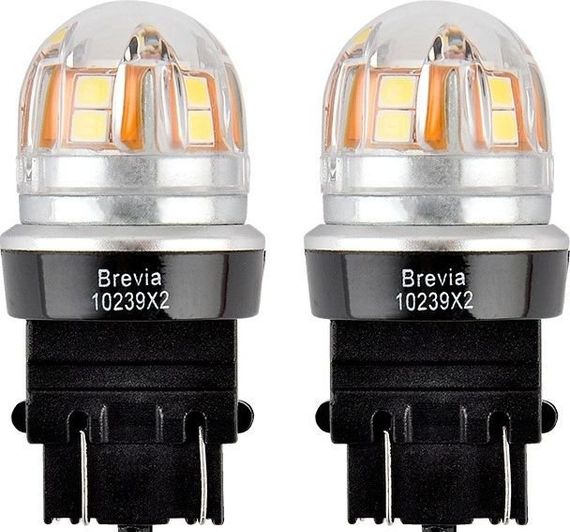 10239X2 BREVIA Лампа світлодіодна Brevia S-Power P27/7W (3157) 330Lm 15x2835SMD 12/24V CANbus 2шт.