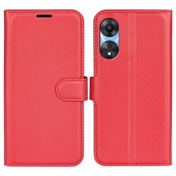 Чохол книжка з кишенями для карт на Oppo A38 колір Червоний | Зображення 6