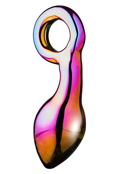 Анальний плаг із боросилікатного скла GLAMOUR GLASS CHUNKY RING PLUG Sex Aura | Зображення 3