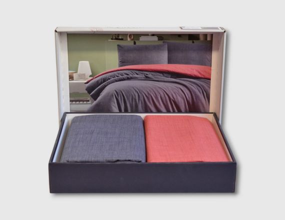 Комплект постельного белья Bella Home Ranforse 200×220 см Purple-Kirmizi