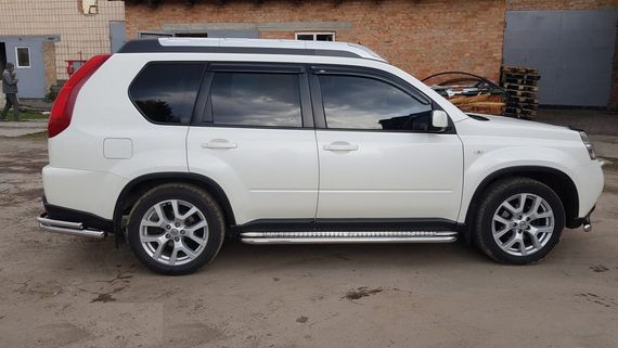 Бокові пороги Premium (2 шт., нерж.) Ø51 для Nissan X-trail T31 2007-2014рр