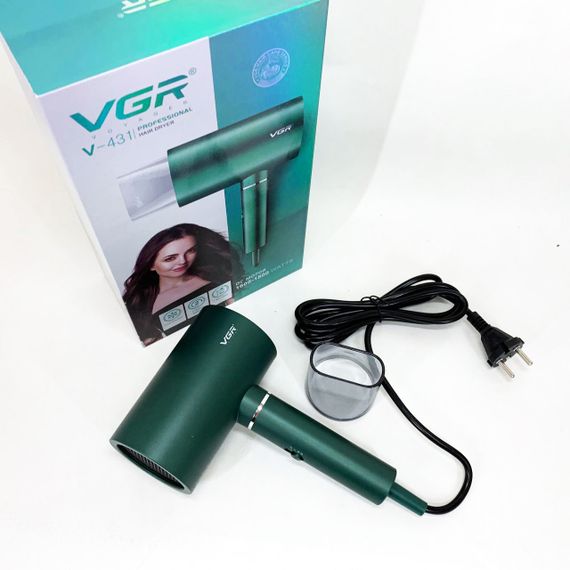 Професійний фен для волосся VGR V-431 потужністю 1600-1800 Вт із режимом холодного повітря. Колір: зелений | Зображення 5