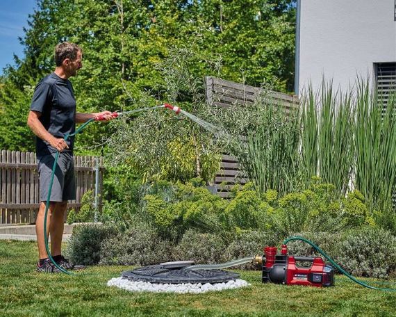 Насос Einhell садовий акумуляторний AQUINNA 36/38 F LED, 3800л/г, 36В, 3.7бар, глиб 6м, 4.25кг, без АКБ і ЗП (4180410) | Зображення 1