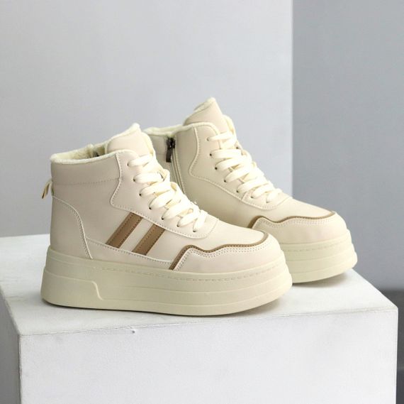 Бежевые зимние хайтопы на платформе цвет на выбор | Зображення 5