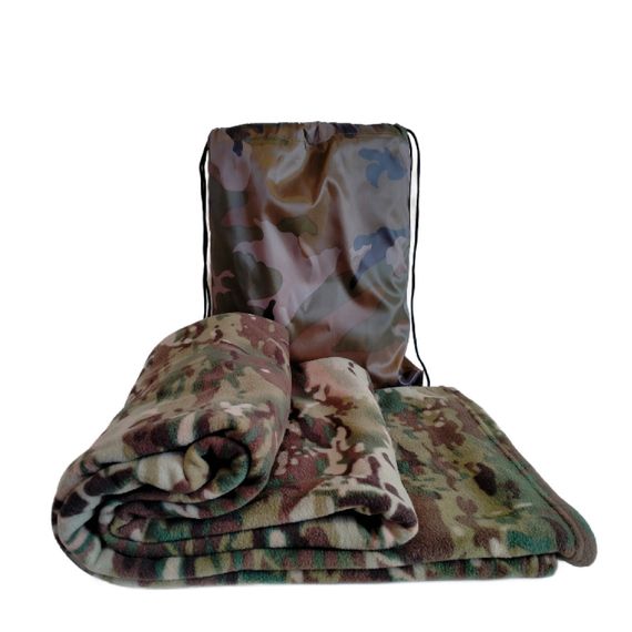 Туристичний плед Tactico 145*200 мультикам - ковдра для кемпінгу та туризму у чохлі камуфляж | Зображення 1