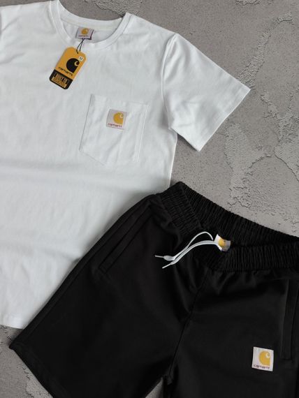 Набір Carhartt біла футболка чорні шорти | Зображення 1