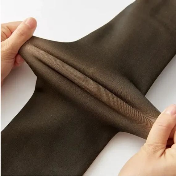 Капронові зимові колготки 100 den, термо колготи на флісі-хутрі з начосом утеплені з ефектом голих ніжок | Зображення 3