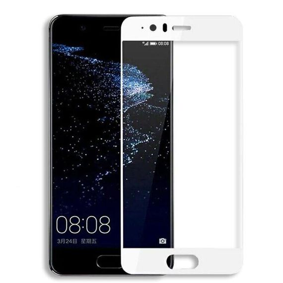 Захисне скло 2.5D на весь екран для Huawei P10 Plus колір Білий