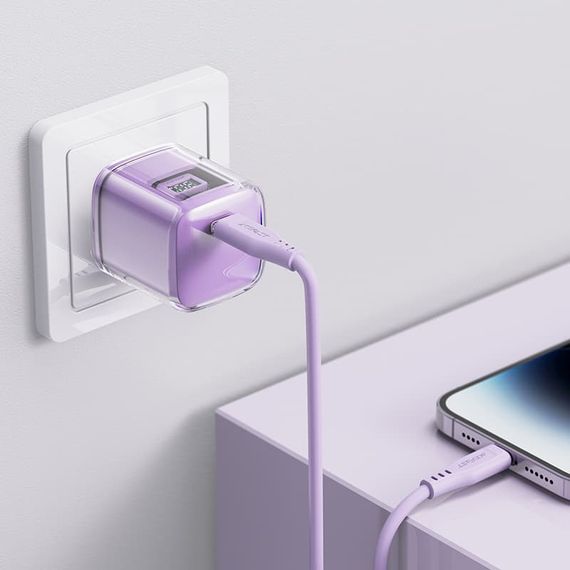 СЗУ Acefast A53 Sparkling series PD30W GaN (1USB-C) Alfalfa purple | Зображення 4