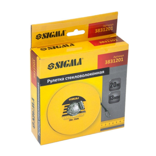Рулетка скловолокно 20м*13мм SIGMA | Зображення 2