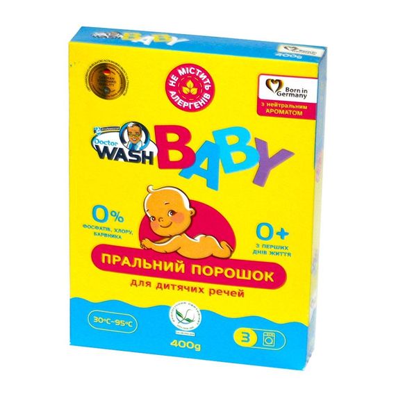 Doctor Wash baby порошок для прання 400г (без фосфатів,хлору та барвників)