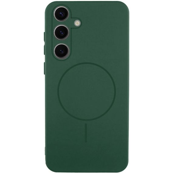Чохол Silicone Cover Lakshmi Full Camera (AA) with Magnetic Fit для Samsung Galaxy A37 5G Зелений / Dark green