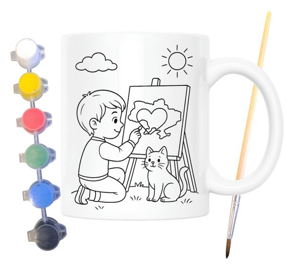 Набор для творчества кружка раскраска Я люблю Украину 330 мл белая (КР0148)