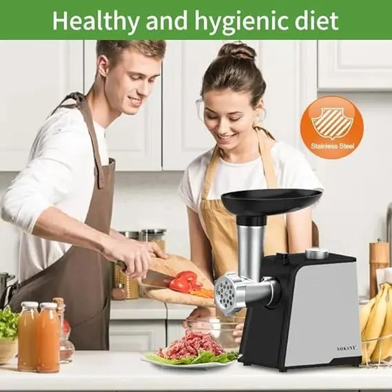 Мясорубка Sokany SK-087 1700 Вт из нержавеющей стали | Зображення 1