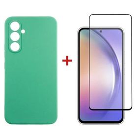 Чехол для мобильного телефона Dengos Kit for Samsung Galaxy A54 5G case + glass (Mint) (DG-KM-43) - Топ