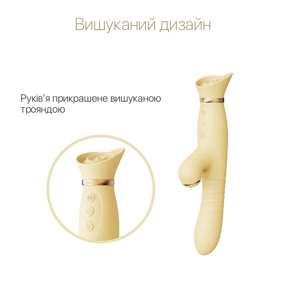 Пульсатор-вібратор із вакуумною стимуляцією клітора Zalo - ROSE Thruster Lemon Yellow | Зображення 2