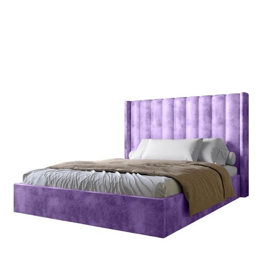 Двоспальне ліжко з підйомним механізмом LION Ніно 180x200 см SILK 401 Лавандовий (LION-045031) | Зображення 1