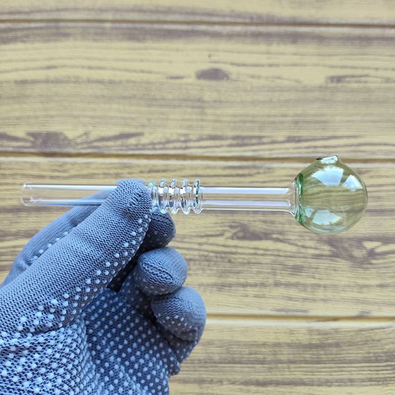 Стеклянная трубка Corrug Oil Green | Зображення 1