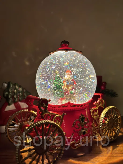 Снігова куля "Карета" з автопіддувом, LED та музикою (SH2501) | Зображення 1