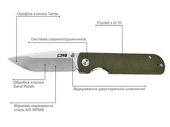 Ніж CJRB Nova Green | Зображення 5