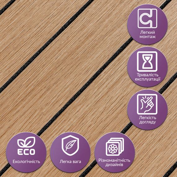 Покриття вінілове самоклеюче 3D рейки теплий бурштин 600*600*2,8мм (D) SW-00002205 | Зображення 4