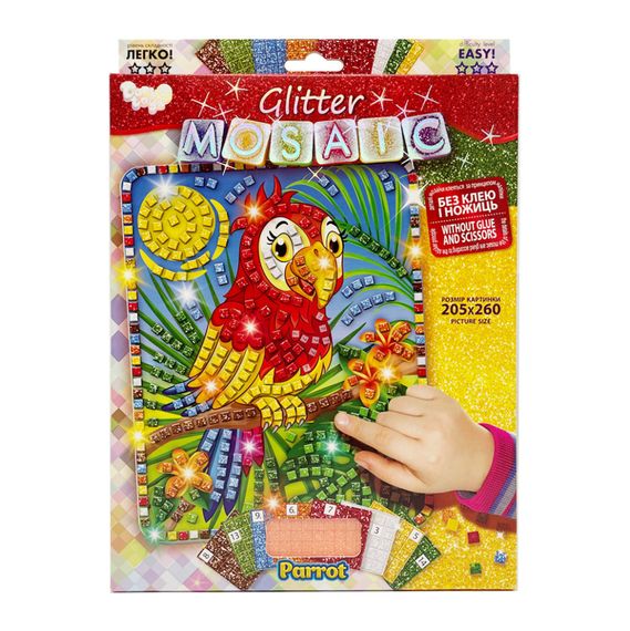 Креативна творчість "Блискуча мозаїка: Parrot" БМ-02-06, 20.6х26 см