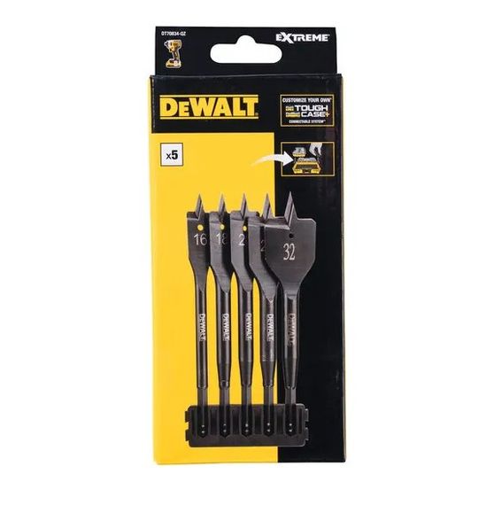 Набір свердел по дереву DeWalt перових EXTREME IMPACT 5 шт (DT70834)